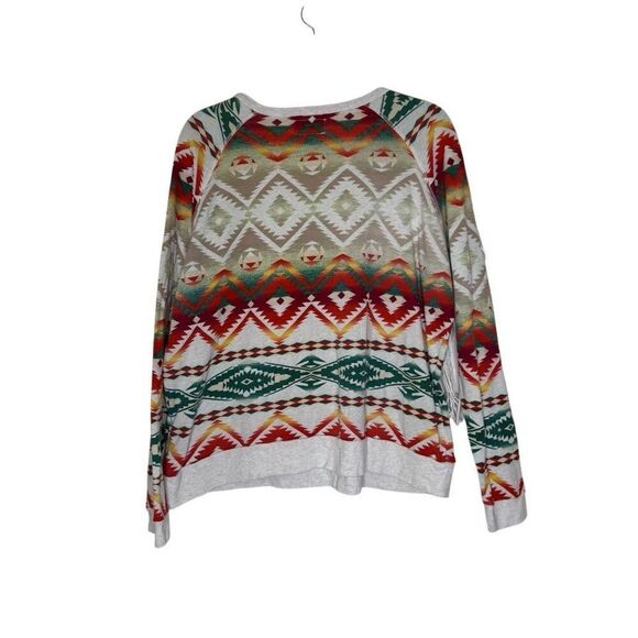 Ralph Lauren Denim & Supply Southwestern Fringed Sweatshirt SzL Western, Boho - Picture 3 of 12